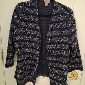CHICO’S Sparkly Open Front Jacket  - size 3